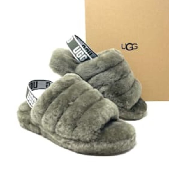 💖MEGA SALE💖UGG  BTOL FLUFF YEAH Slides BURNT OLIVE Women's  1095119 BTOL - Picture 1 of 13